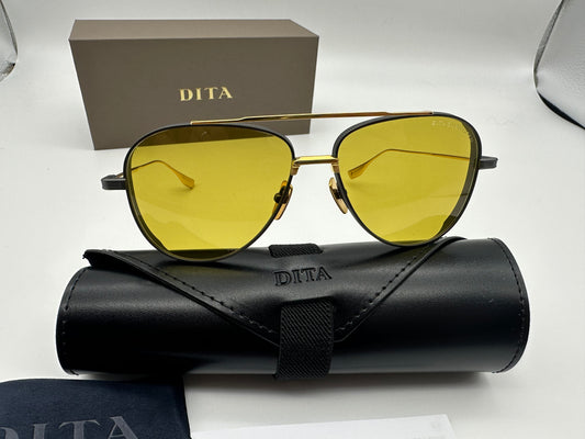 DITA SUBSYSTEM Aviator 58mm Black Iron - Golden Amber DTS141-A-02 NEW