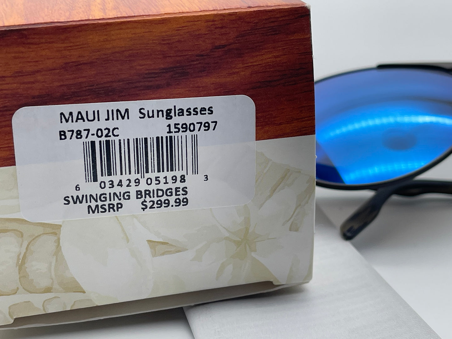MAUI JIM Swinging Bridges POLARIZED Sunglasses B787-02C Gunmetal/Blue Italy NEW