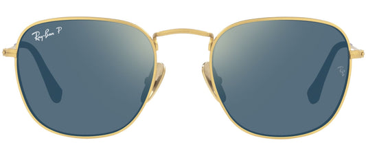 Ray Ban Frank Titanium RB 8157 Gold Blue Polarized 9217TO 51mm Gold.