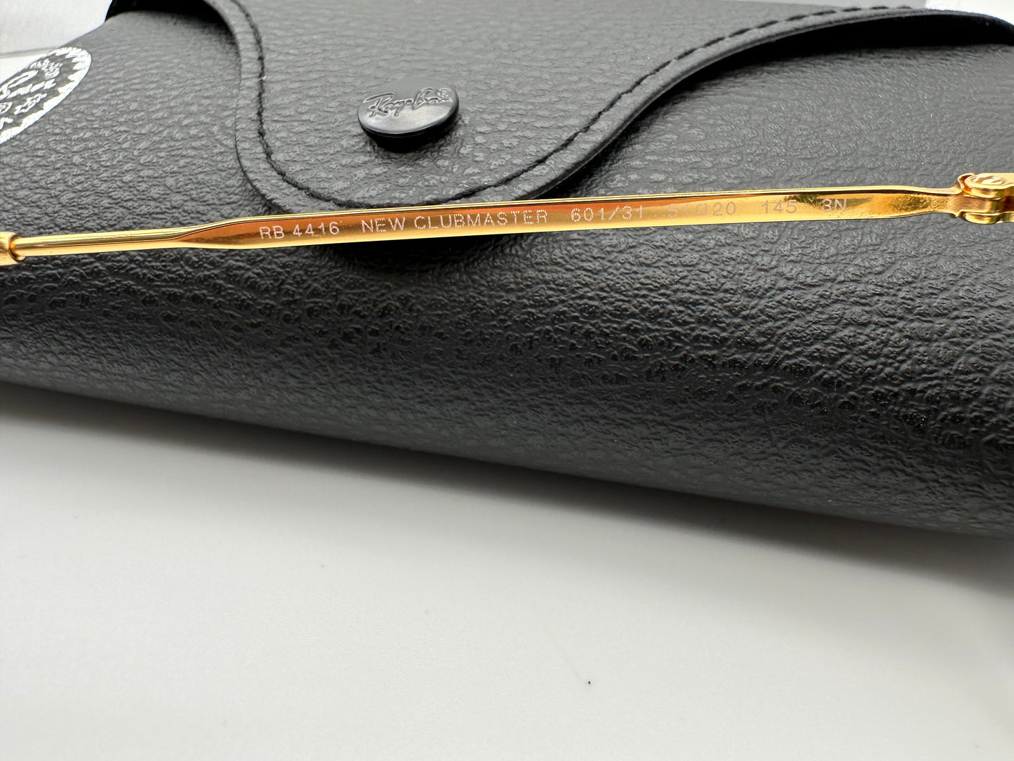 Ray Ban New Clubmaster RB 4416 601/31 51mm Black On Gold Green Classic Glass Lenses