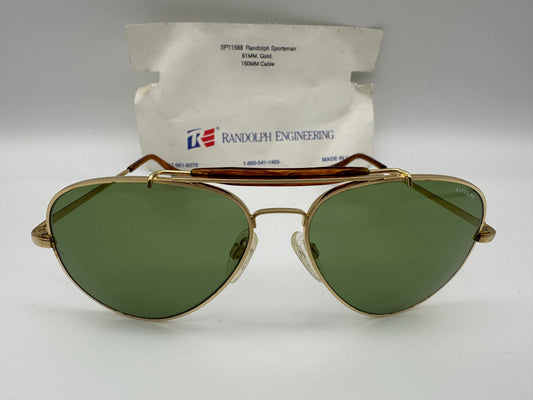Randolph Engineering Sportsman 62mm Gold Cable Green 23K Gold SP11588 Vintage