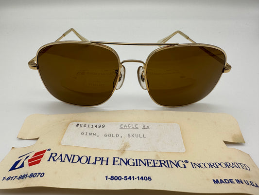 Randolph Engineering Eagle 61mm Gold Skull EG11499 Brown Lens Vintage