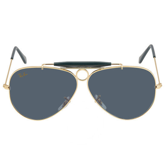 RAY-BAN SHOOTER 58mm RB3138 Gold Blue Italy NEW