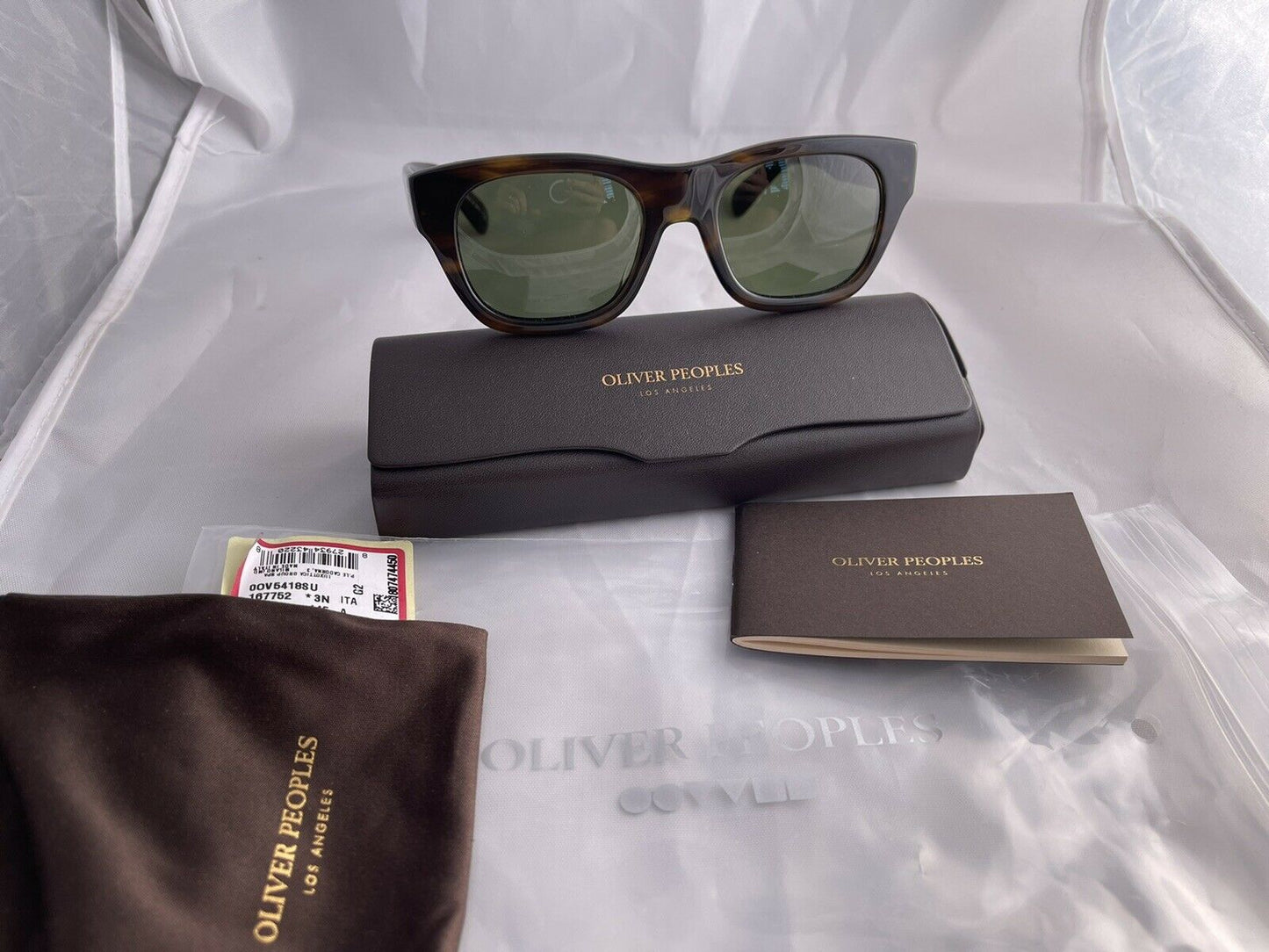 OLIVER PEOPLES Keenan 51mm Square Sunglasses MSRP $492 Bark G-15 New