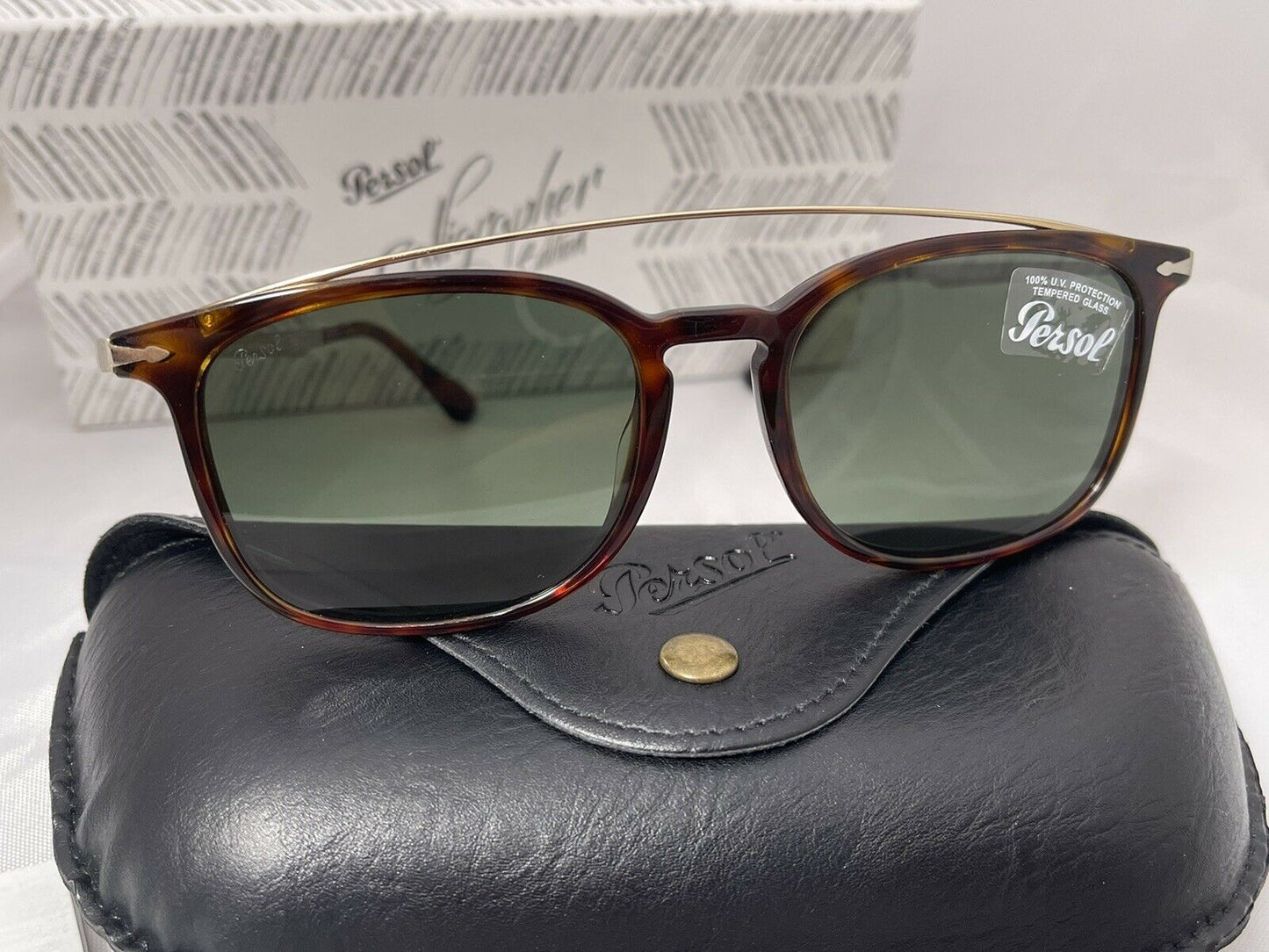 PERSOL Double Bridge Sunglasses PO3173-S 24/31 54mm Calligrapher Edition