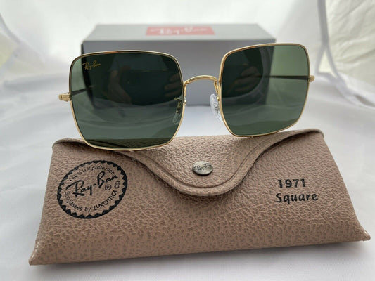 Ray-Ban SQUARE RB 1971 Gold/Green (9147/31) Sunglasses