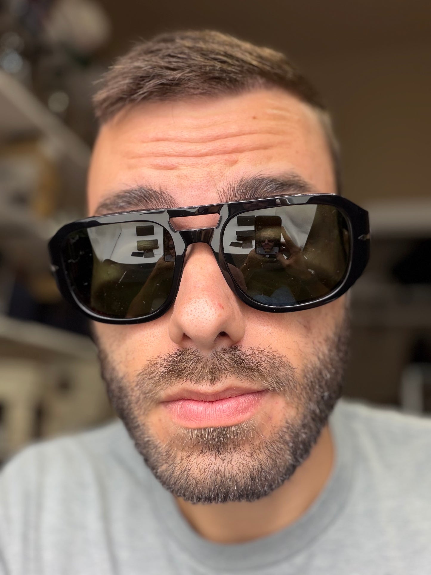 Persol Vincent 56mm Black / Green 95 / 31 Italy NEW