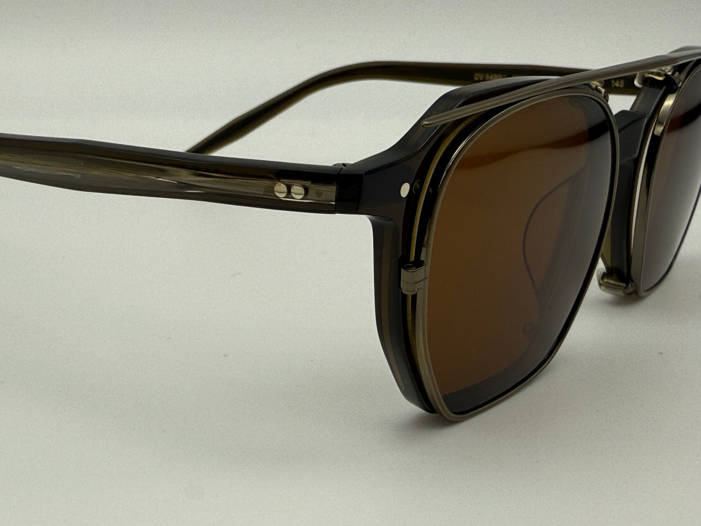 Oliver Peoples G. Ponti 5 47mm Dark Military Olive / Brown Antique Gold clip OV 5489 1576 JAPAN NEW