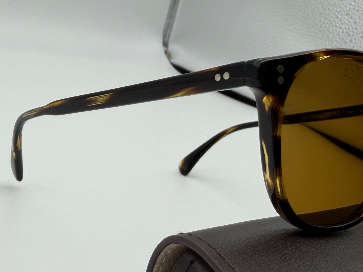 Oliver Peoples 53mm Finley Esq. Sun 100353 Cocobolo / Brown Glass Lens Italy Preowned