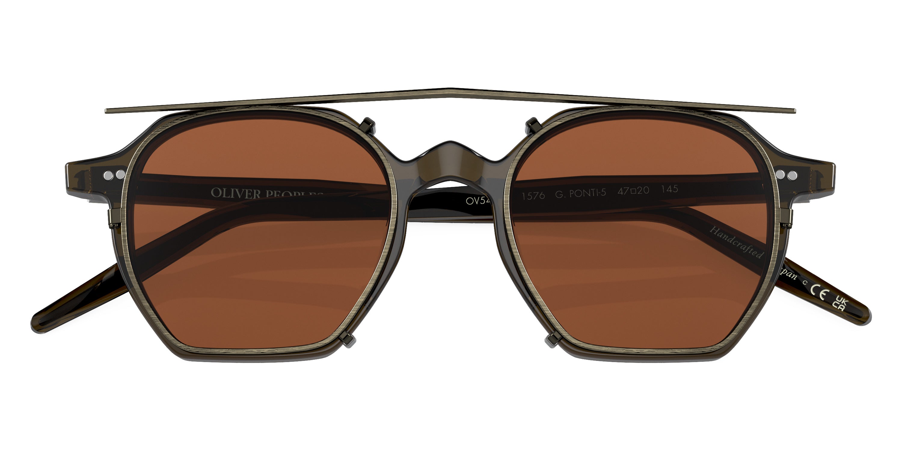 Oliver Peoples G. Ponti 5 47mm Dark Military Olive / Brown Antique