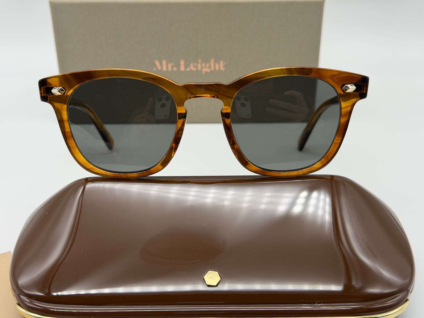 Mr. Leight HANALEI S 45mm Marbled Rye / White Gold / G-15 titanium Japan NEW