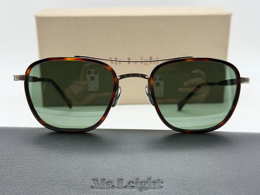 MR. LEIGHT PRICE S 49mm HONU Tortoise Titanium / GREEN Glass Japan NEW