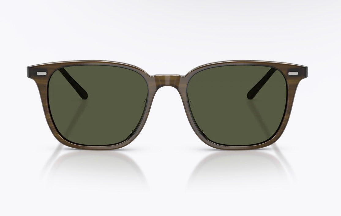 Oliver Peoples Laedin 52mm Olivewood Acetate / G-15 Crystal OV5614SU 182152 Preowned