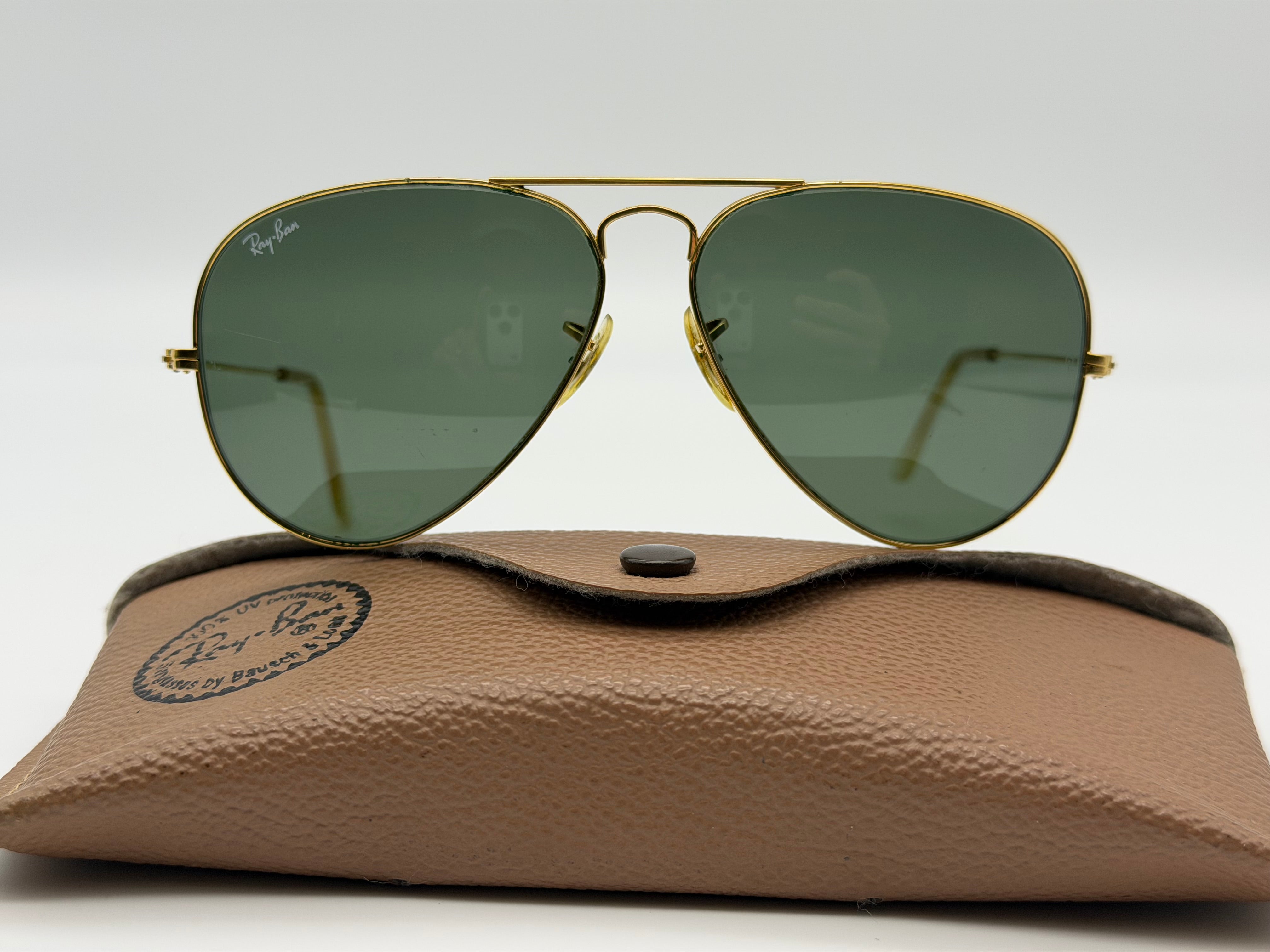 Ray-Ban Vintage Aviator B&L USA 58mm Gold G 15 none polar lens
