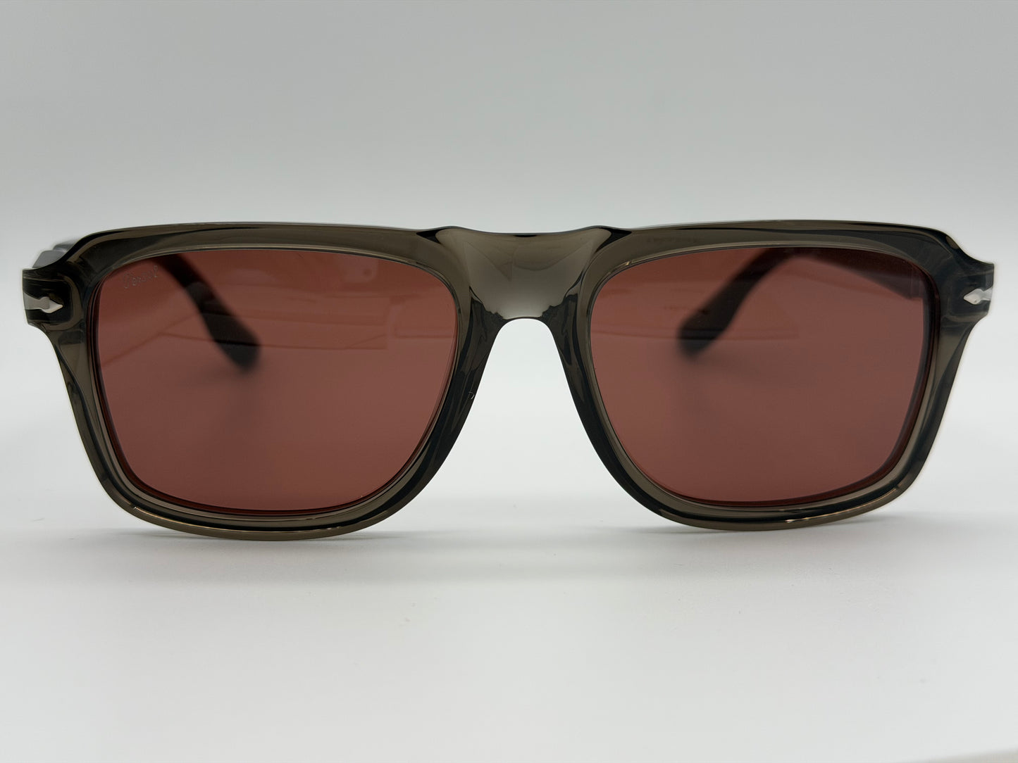 Persol PO 8002S 55mm Opal Gray / Red Crystal Italy Open Box