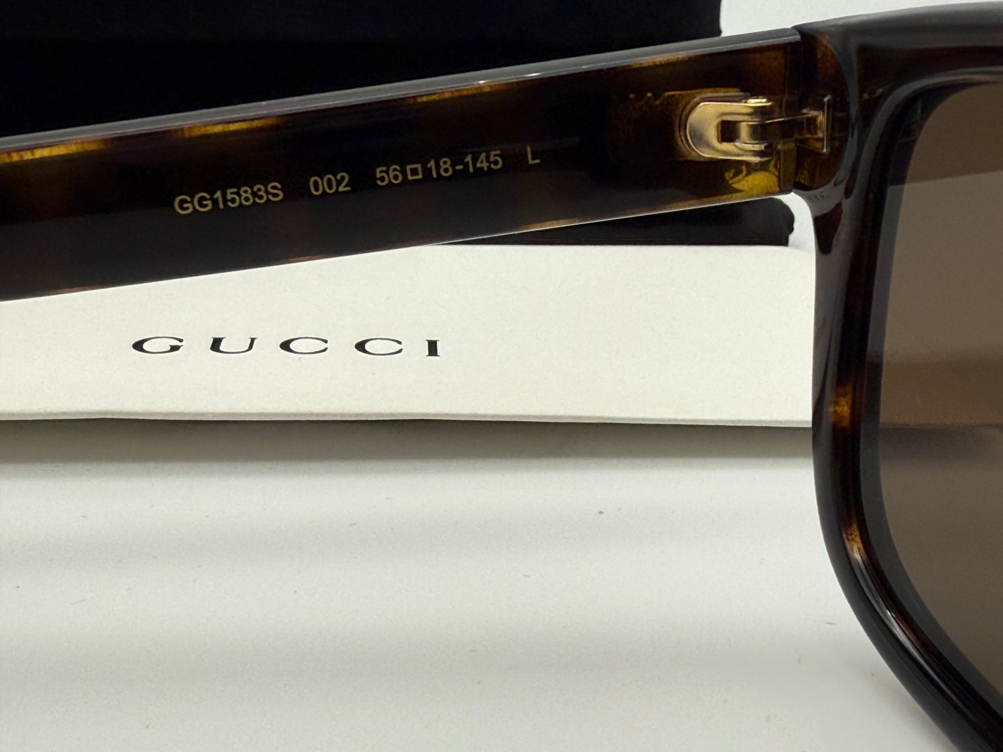 Gucci Wayfarer 56mm GG 1583 002 Tortoise / Brown Italy NEW