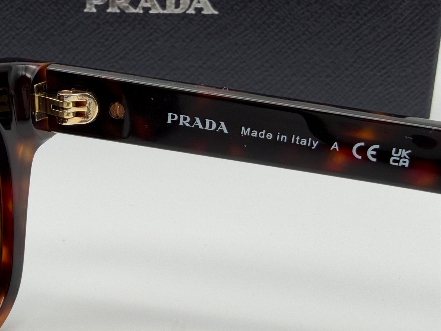 Prada PR A17s 51mm Wayfarer Radica Tortoise/ Dark Brown Glass Lens Italy NEW