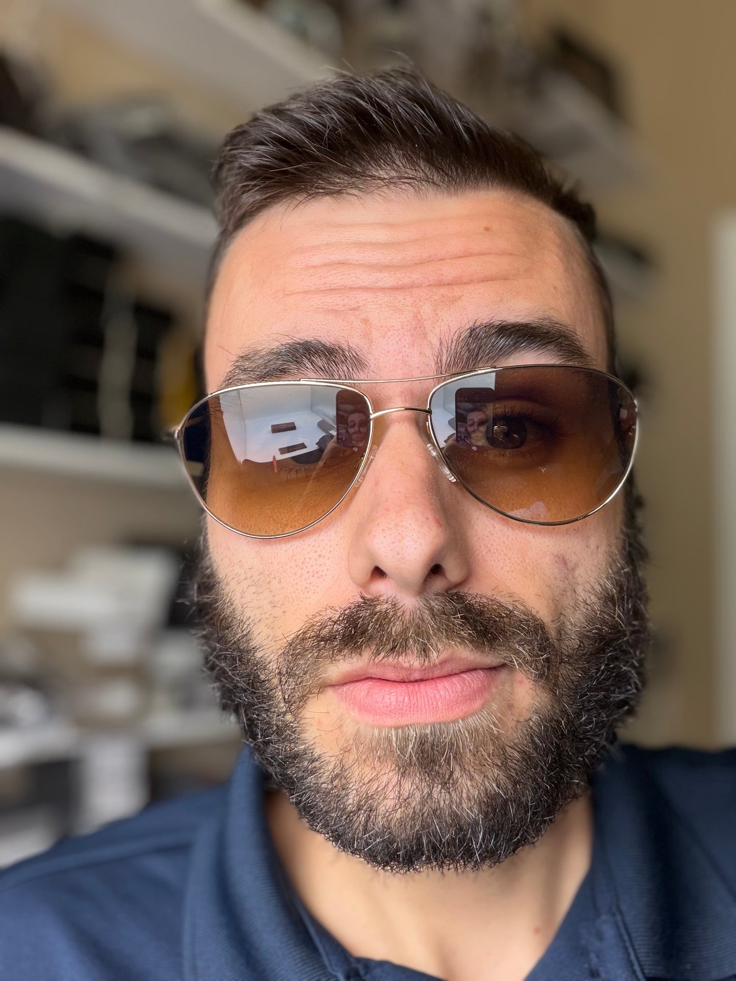 Oliver Peoples Benedict 59mm OV 1002 S 5035P1 Gold / Brown Gradient Photochromic Polarized Italy Preowned