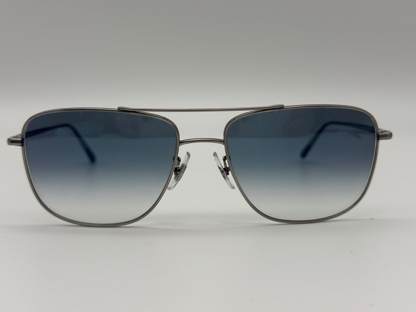 Oliver Peoples Shaefer VFX POLARIZED 55mm OV 1146 ST 504/7C Titanium Silver With Additional Blue Photochromic Lenses PREOWNED