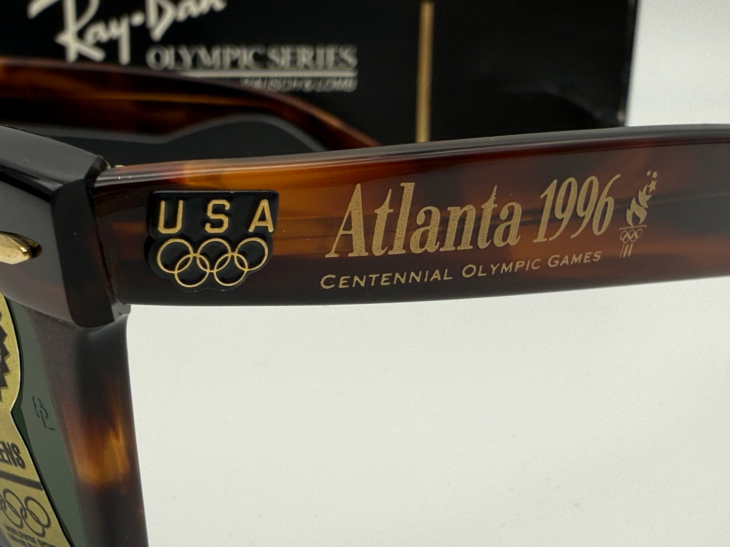 VINTAGE RAY-BAN WAYFARER 50mm USA B&L OLYMPIC SERIES TORTOISE / G-15 W2244 XUAR NOS