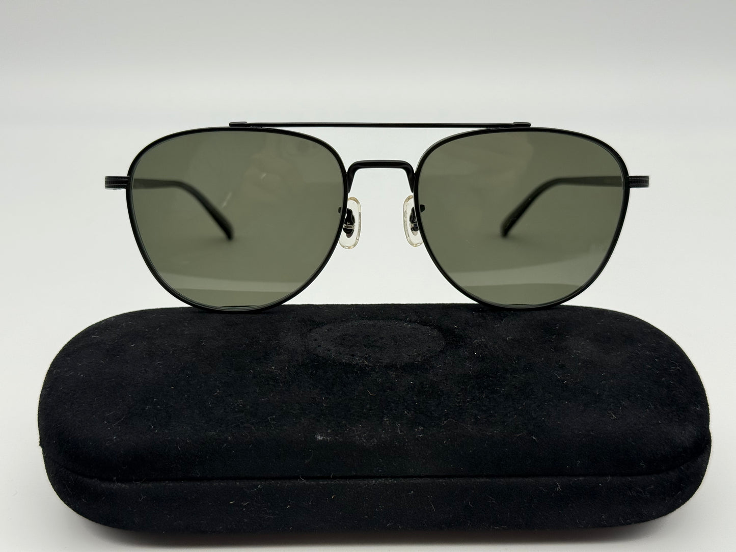 Oliver Peoples Rivetti 55mm Matte Black / G1-5 Polarized Glass Titanium OV 1335 ST 5017 - P1  Preowned