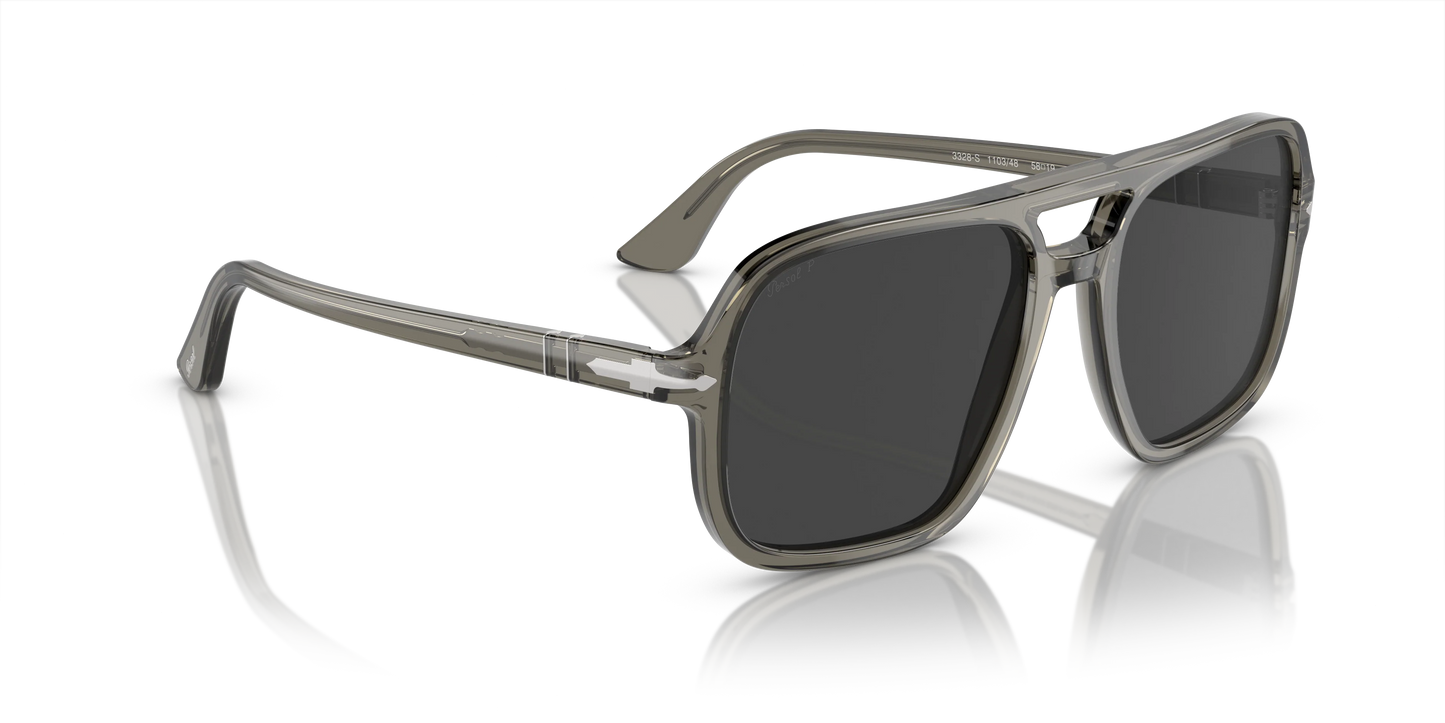 Persol PO 3328S 55mm Smoke / Polarized Black 110348 Italy NEW For Jason