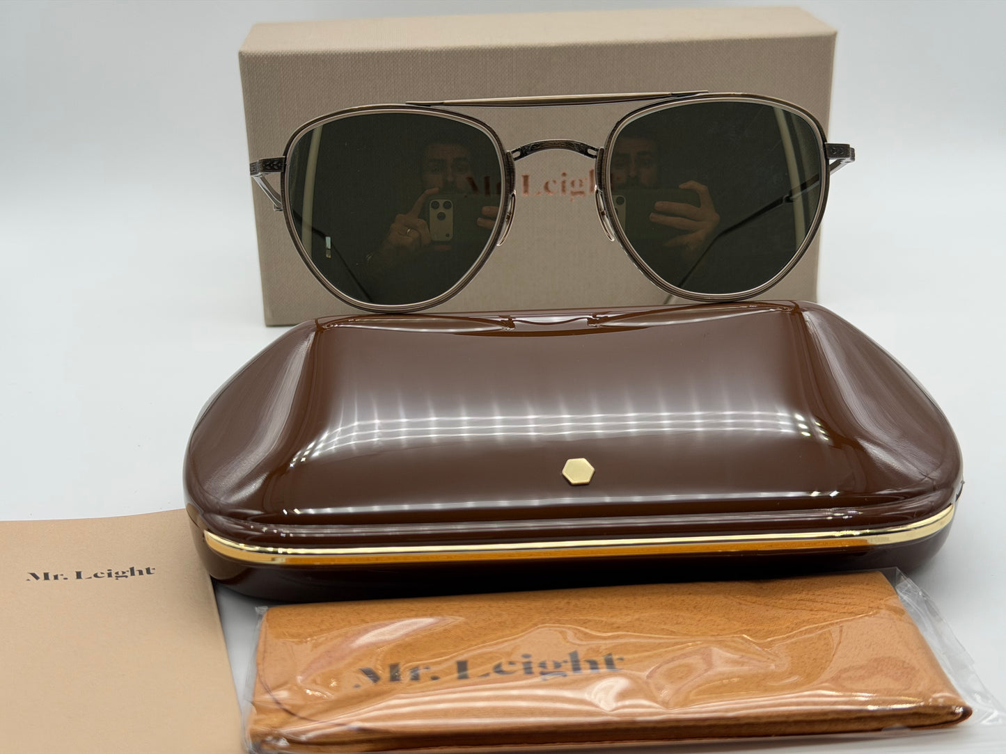 Mr. Leight Roku II 48mm Antique Gold Titanium / G15 Gold Mirror Japan NEW