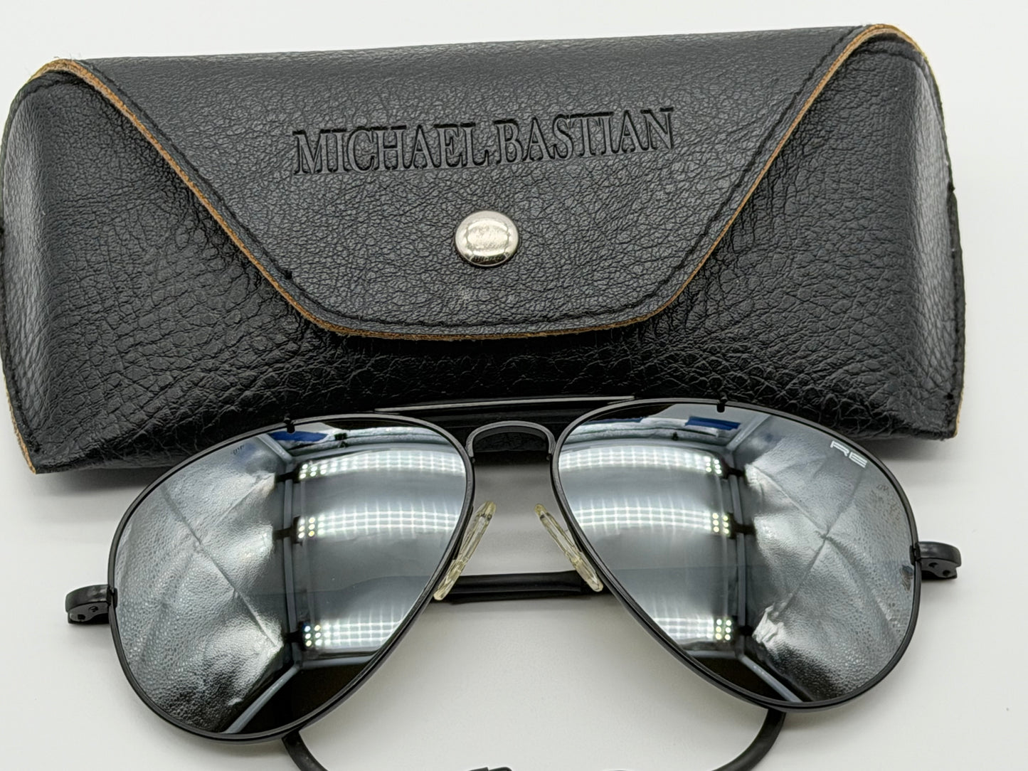 Randolph Engineering x Michael Bastian 58mm Matte Black / Silver Mirror Glass lenses Cable Temples