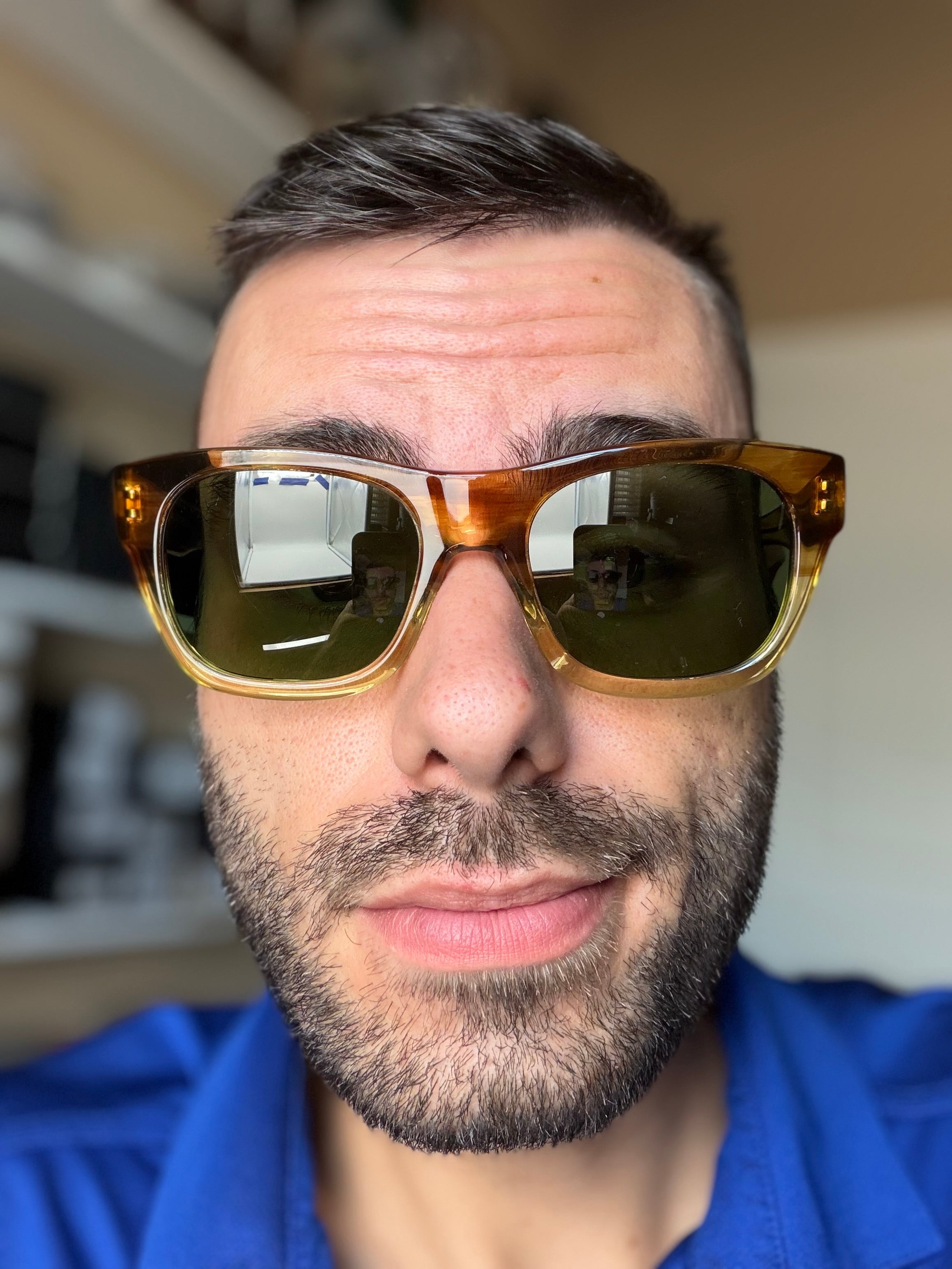 Oliver Peoples Keenan 54mm OV 5418 SU Honey VSB GREEN C Preowned