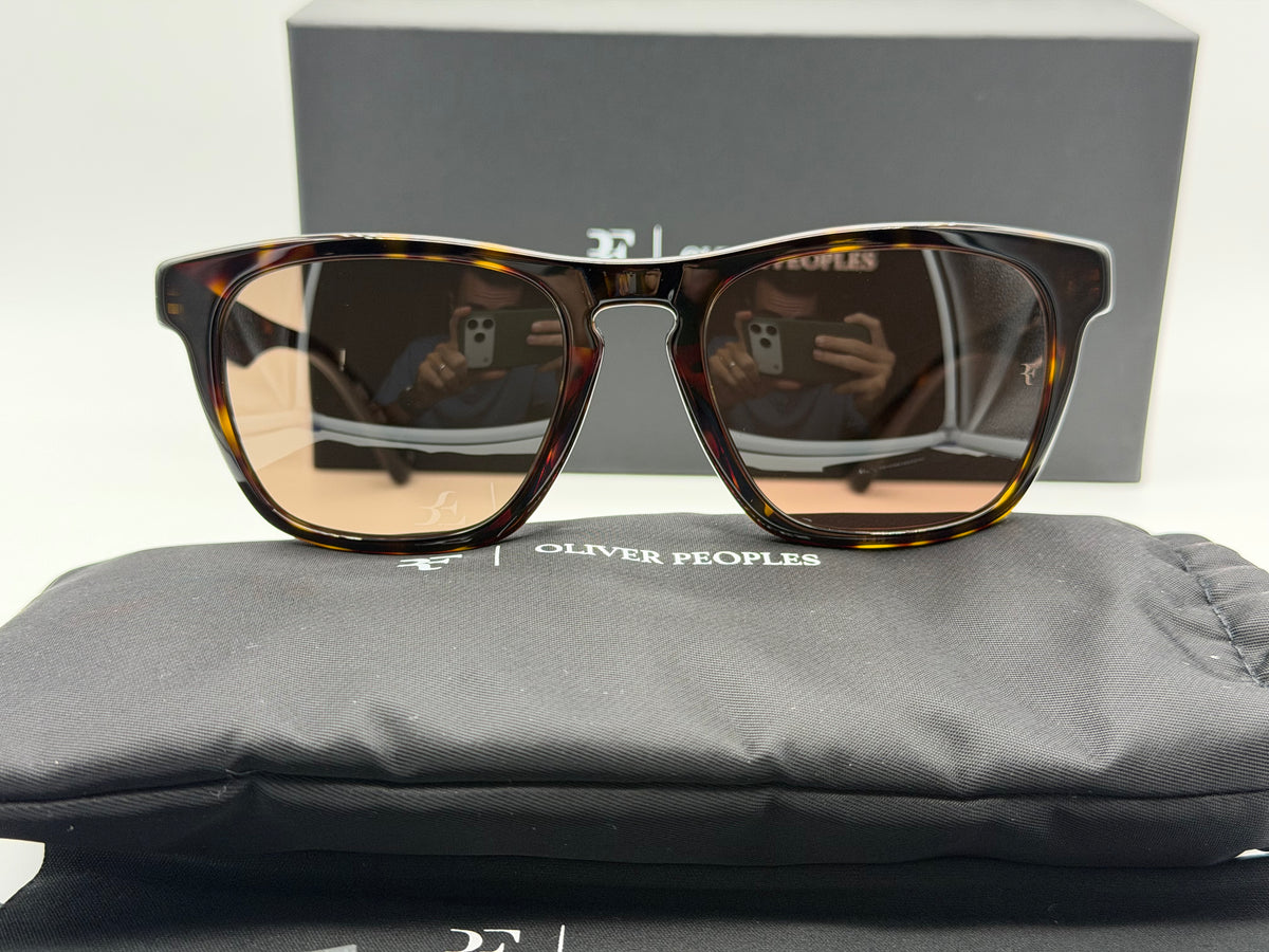 Oliver Peoples R-3 54mm Roger Federer 362 Tortoise / Sierra OV 5555SU 100953 Italy NEW