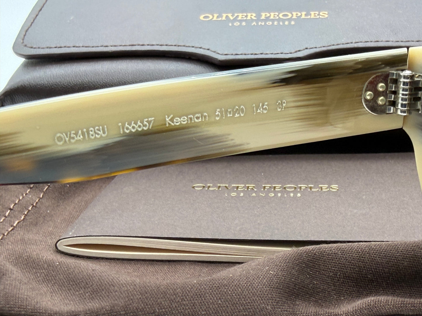 OLIVER PEOPLES Keenan 51mm Square Sunglasses 362 Horn / Brown Polar NEW