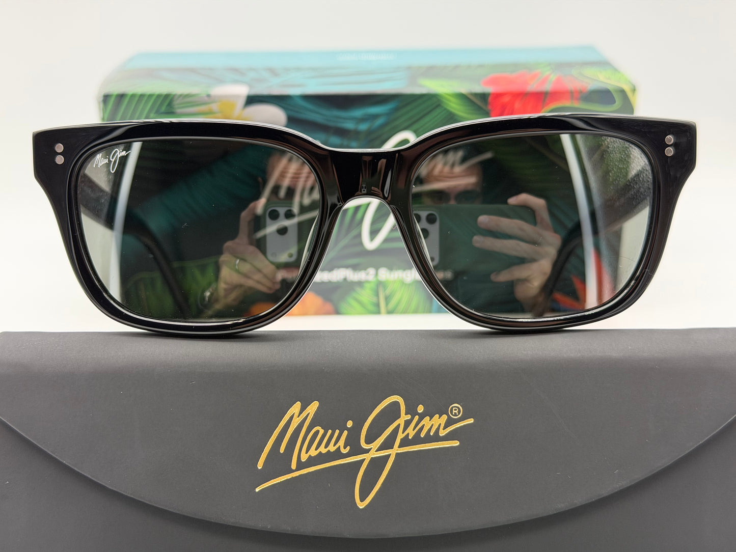 Maui-Jim Likeke 54mm Black - Crystal / Neutral Gray Polarized Bi - Gradient Mirror Italy NEW