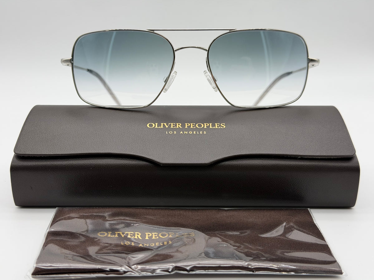 Oliver Peoples Victory II 55mm Silver Metal / Ocean Gradient Crystal Glass OV 1373 503670 Italy Missing Box