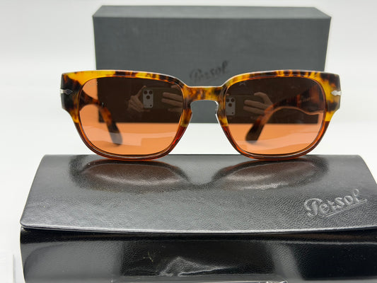 Persol PO 3245 52mm Brown Tortoise - Opal Bordeaux / Light Brown 112154 Italy Open Box