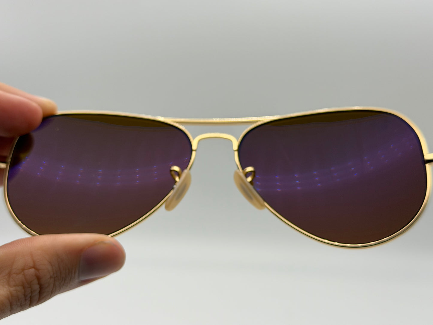 Ray-Ban Aviator Ultra Titanium Limited Edition RB 8029 K 18K Gold / Gold Mirror P 3 Plus lens 040K / N3 Italy Preowned