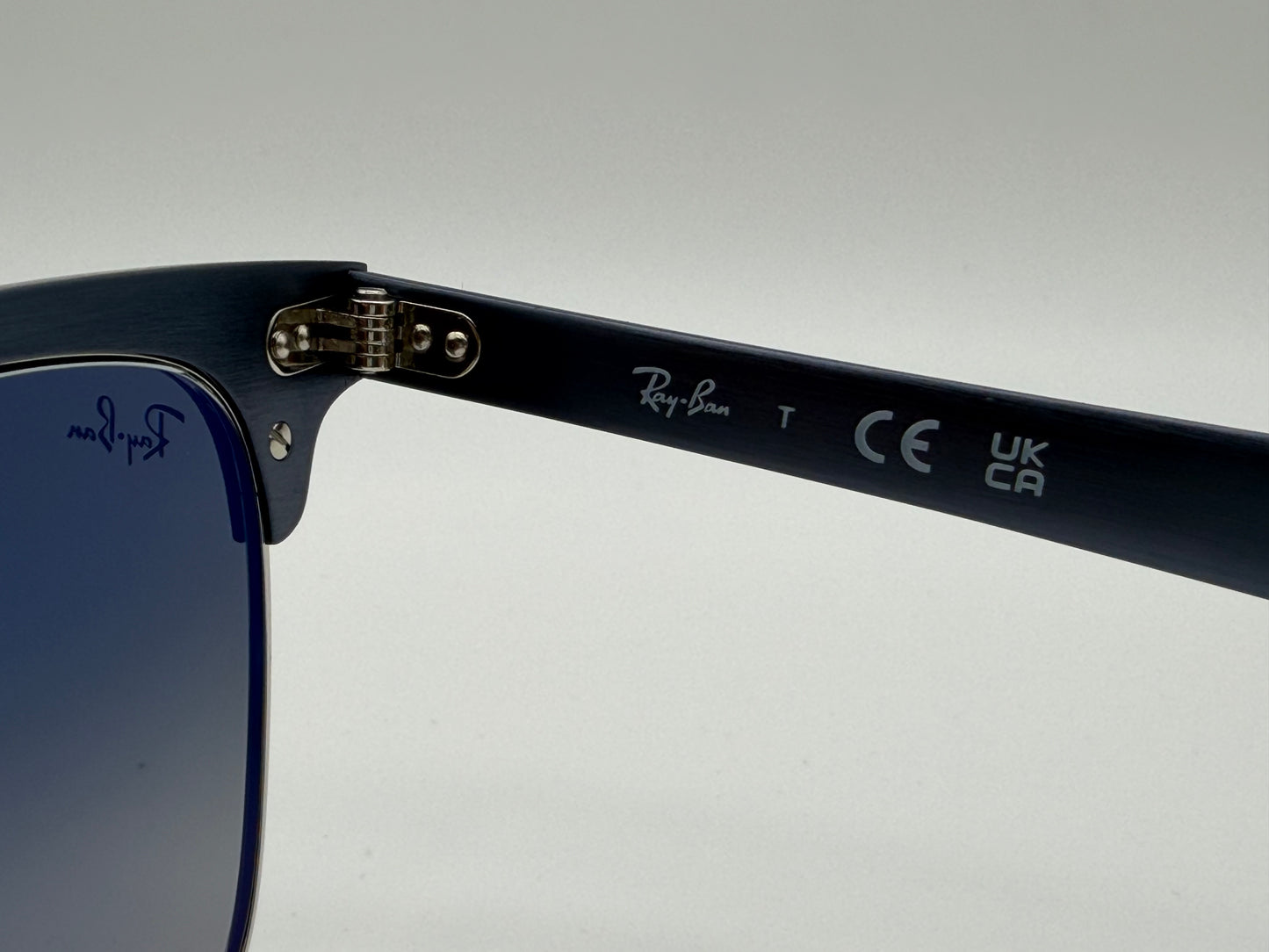 Ray-Ban Clubmaster Aluminum 51mm Matte Blue Silver / Gray Gradient Lens RB 3507 9248 / 71 Italy NEW