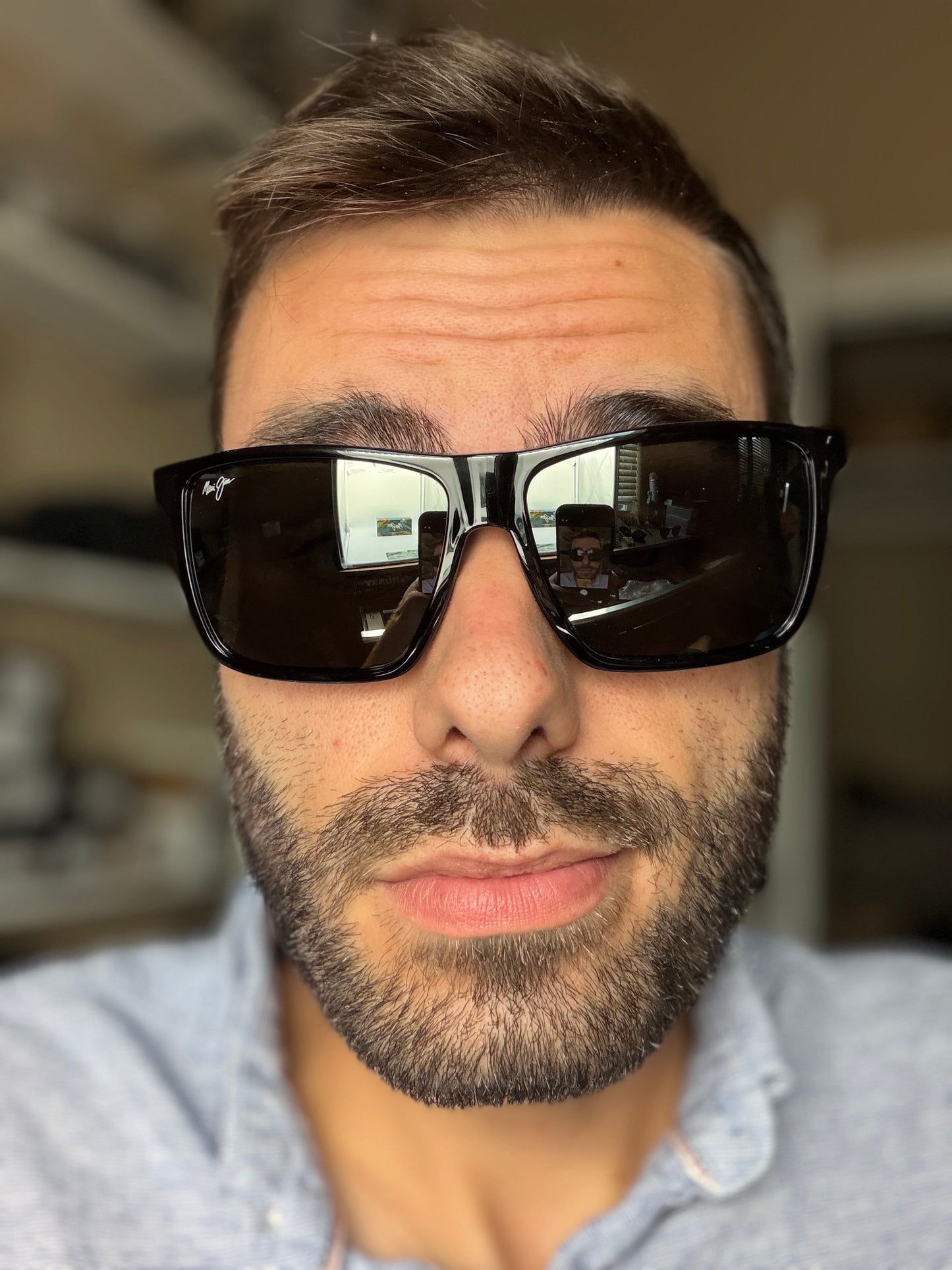 Maui Jim Mamalu Bay 59.5mm MJ 610-02 Gloss Black / Natural Gray Super thin Glass Itlay NEW