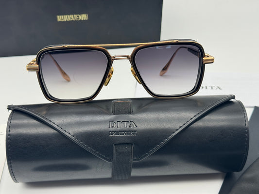 DITA EPILUXURY 8 Gold Titanium / Custom Gray Gradient none polarized CR39 Lenses Japan Preowned