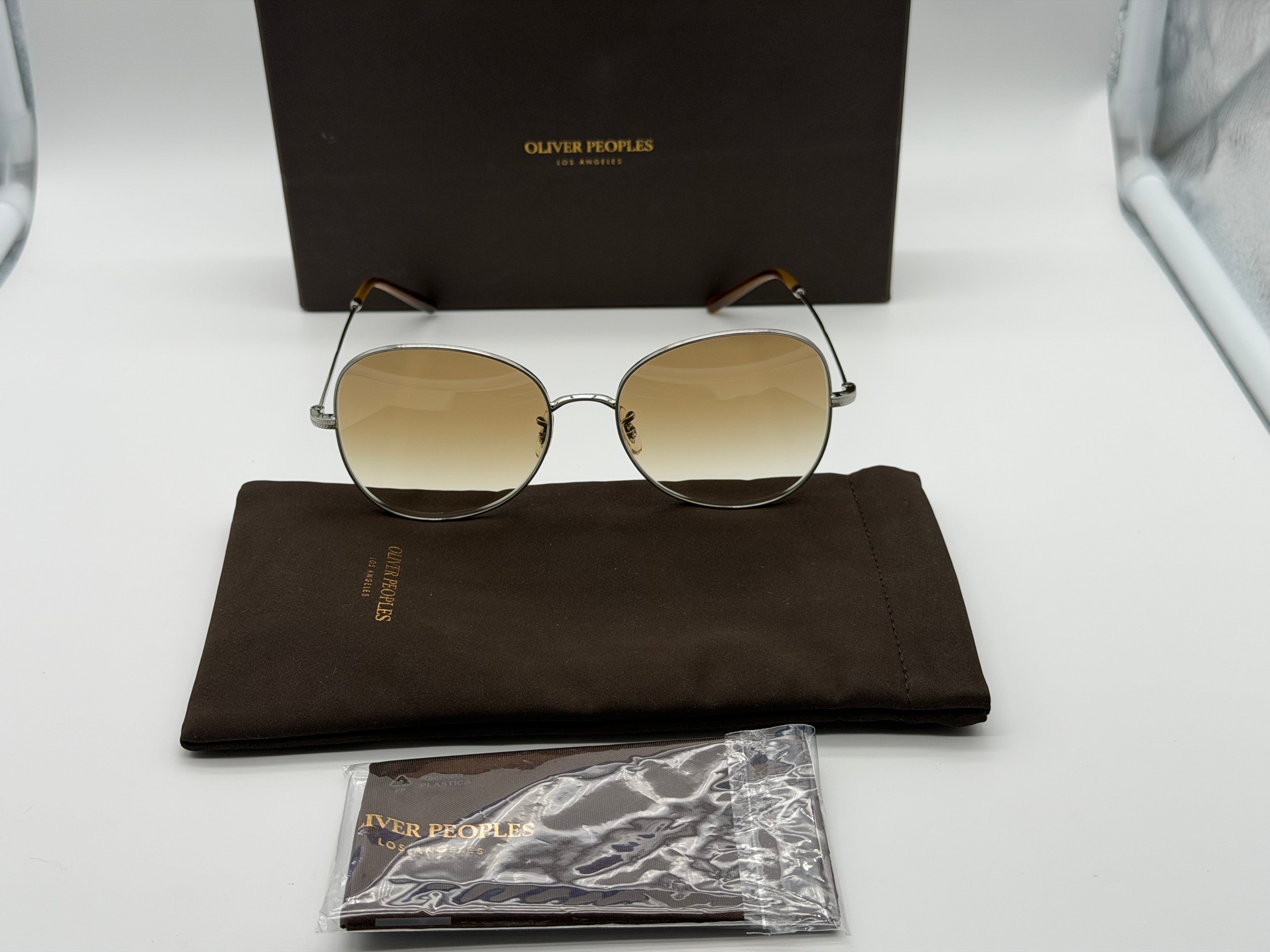 Oliver Peoples Eliane 56mm Silver / Demo Honey Gradient OV 1313
