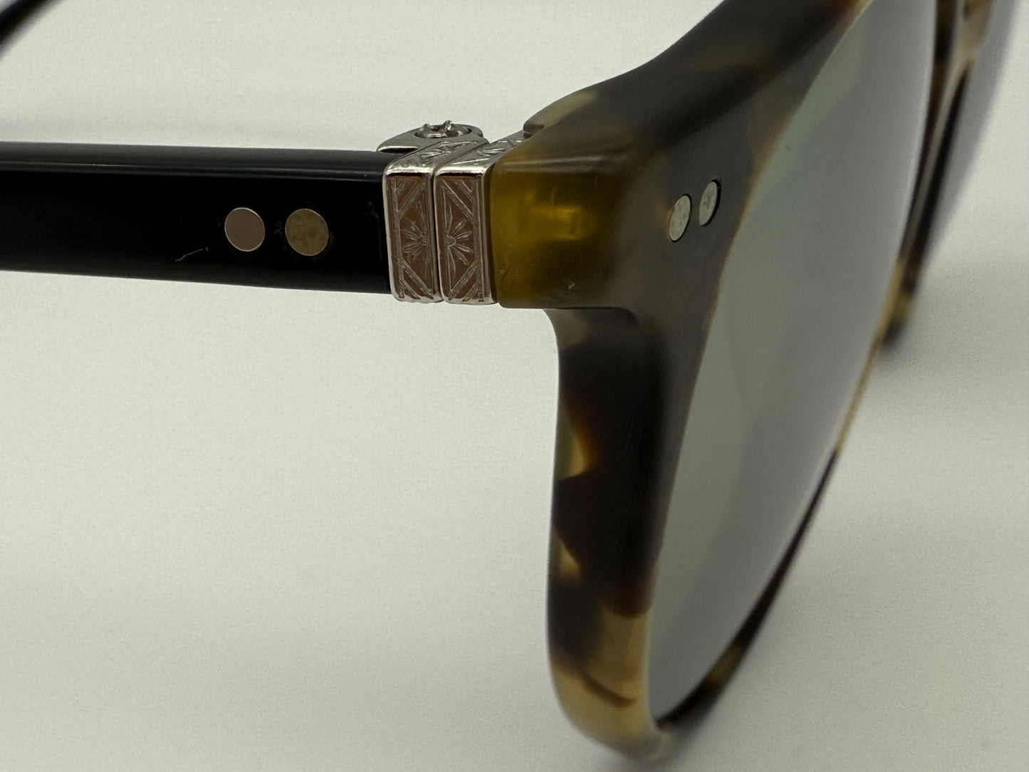 Oliver Peoples DELRAY SUN 48mm OV 5314 SU Semi tortoise semi matte black / Mirror Silver Italy Preowned