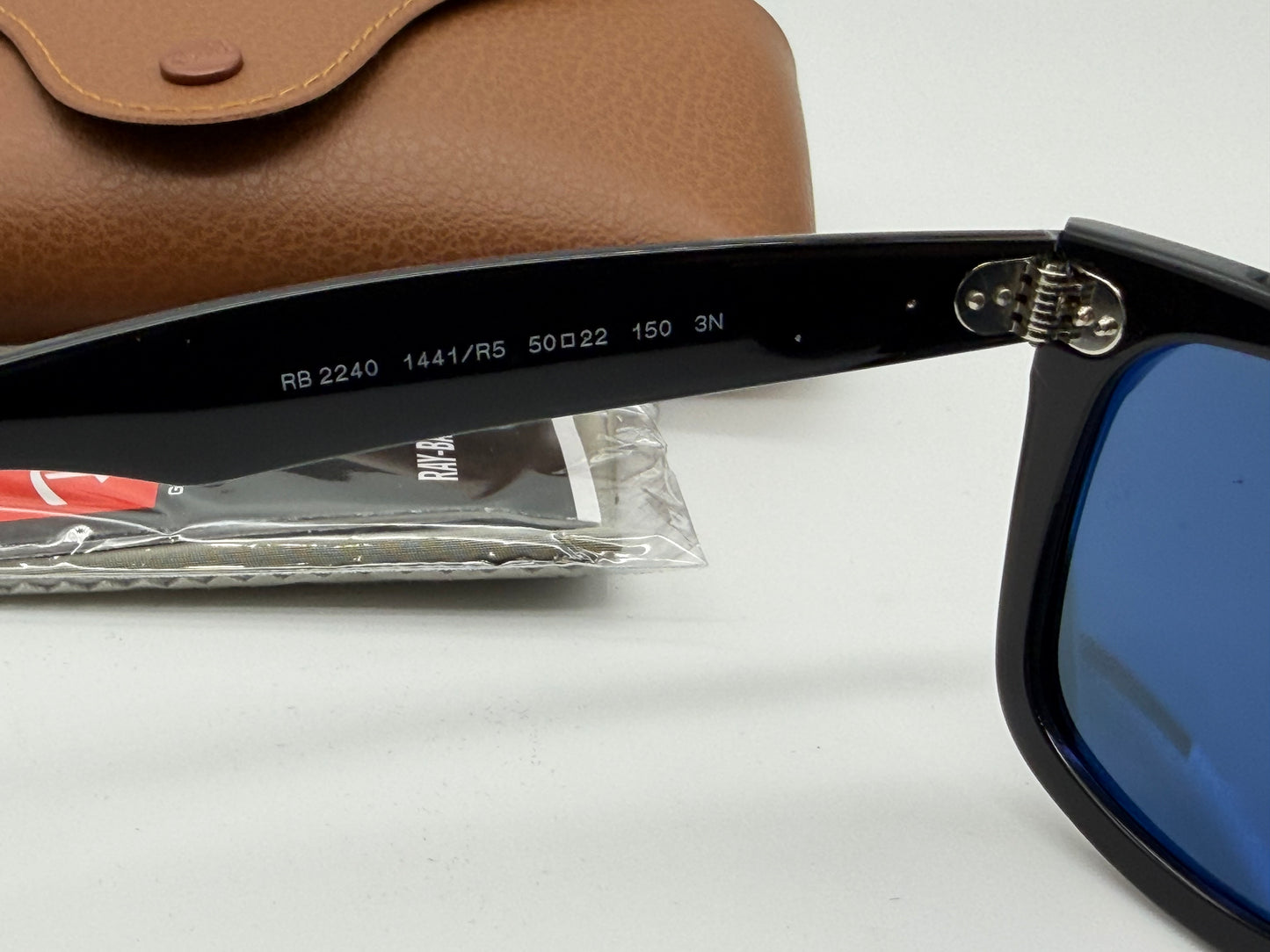 Ray-Ban Wayfarer Street Neat 50mm Polished Havana On Black / Blue Crystal RB 2240 1441 / R5 NEW