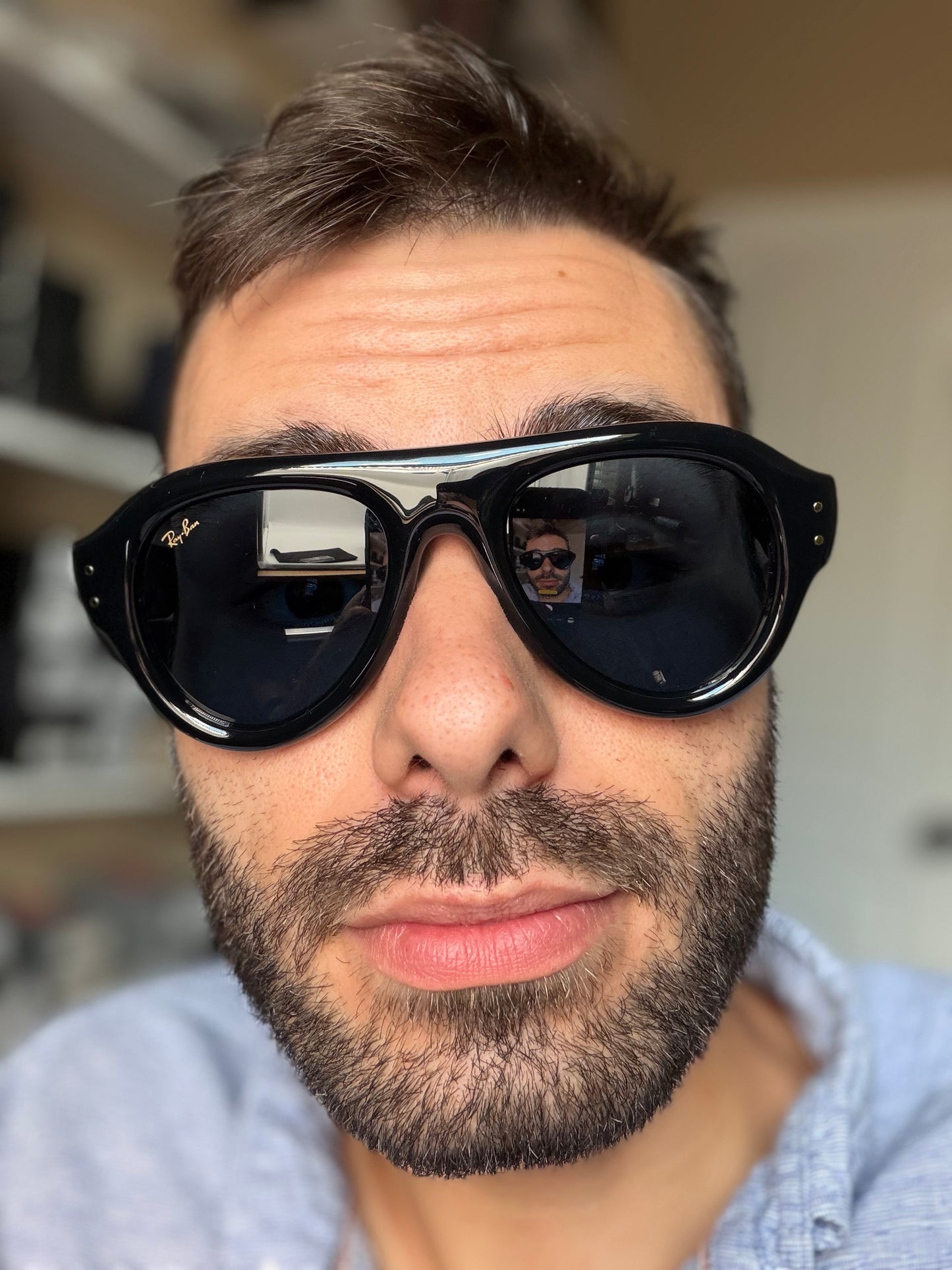 Ray-Ban A$AP Rocky Aviator Puffer 52mm Polished Black / Dark Blue RB 4925 601 / 80 Open Box
