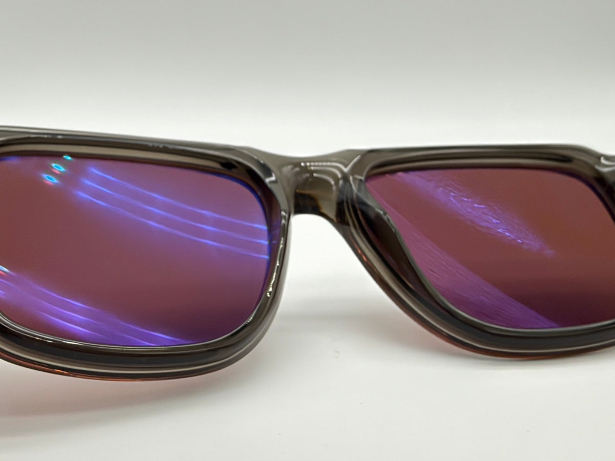 Persol PO 8002S Opal Grey /  Red Glass Lens 55mm 1103C5 Italy Preowned