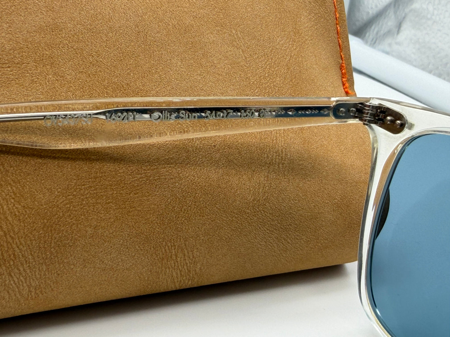 Oliver Peoples Ollis 51mm Pale Citrine / Teal Polarized OV5437SU 1692P1 Italy Preowned