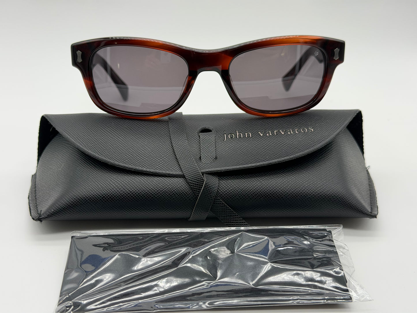 John Varvatos 52mm De Rigo REM Sunglasses JV V538 Brown Frame / Gray Lens Japan NEW