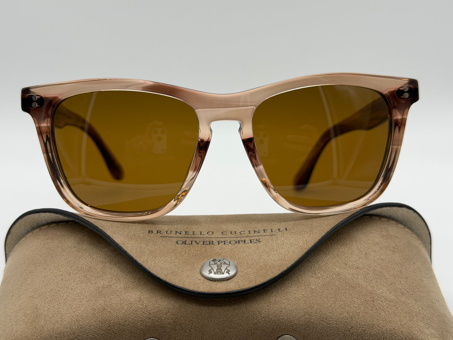 Oliver Peoples Lynes Sun 55mm Washed Sunstone / True Brown OV 5449 172652 Italy Preowned