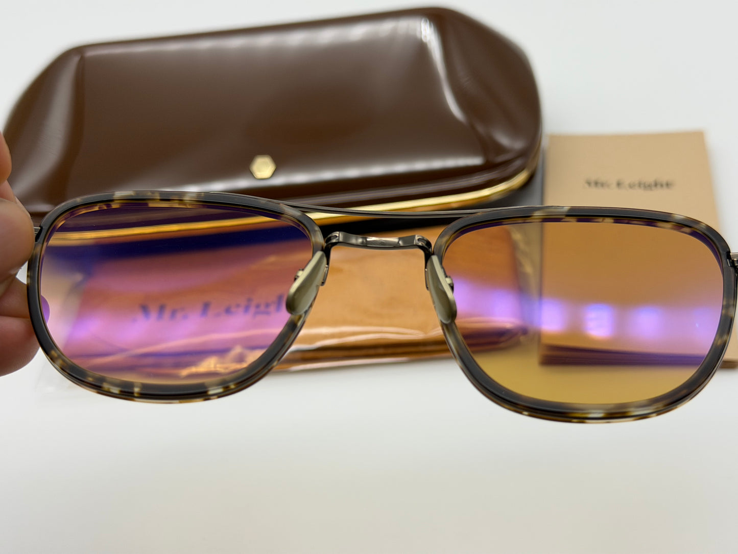 Mr. Leight Price S 49mm Matte Leopard Tortoise/Antique Gold with Pure Maple Lenses Japan NEW