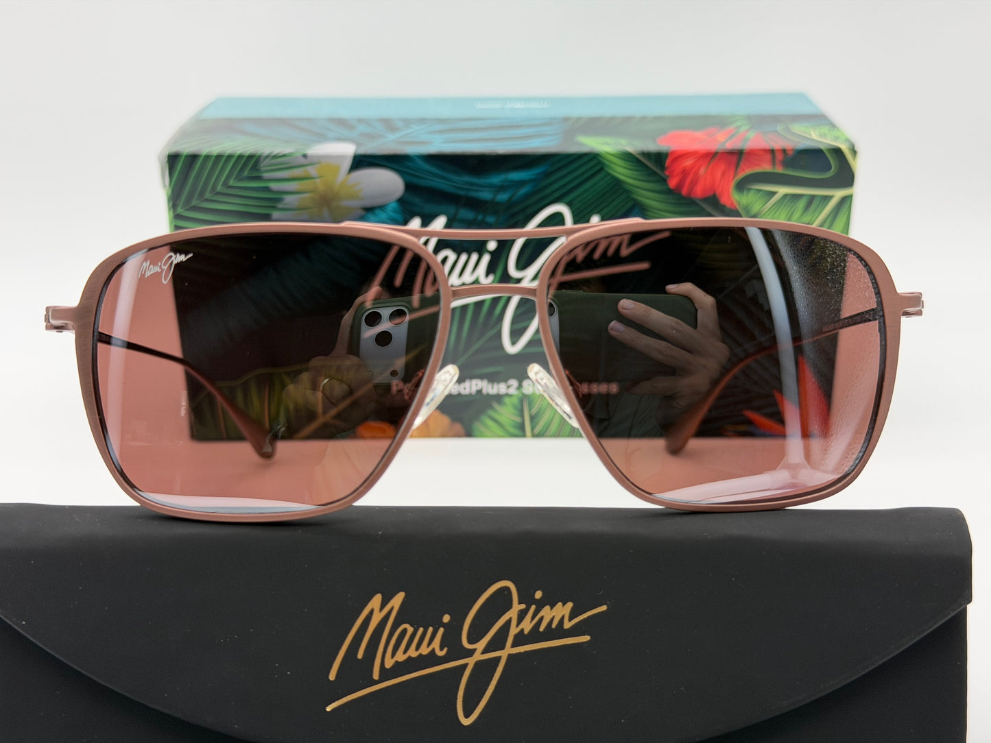 MAUI JIM Beaches 57mm R541-19A Satin Brown / Maui Rose Polarized Japan NEW