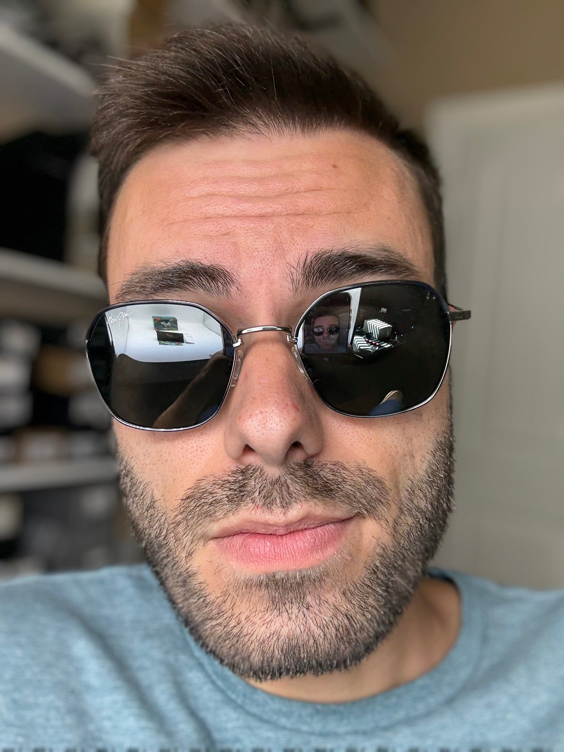 Maui-Jim Moon Doggy 52mm Titanium Maui Brilliant Silver : Neutral