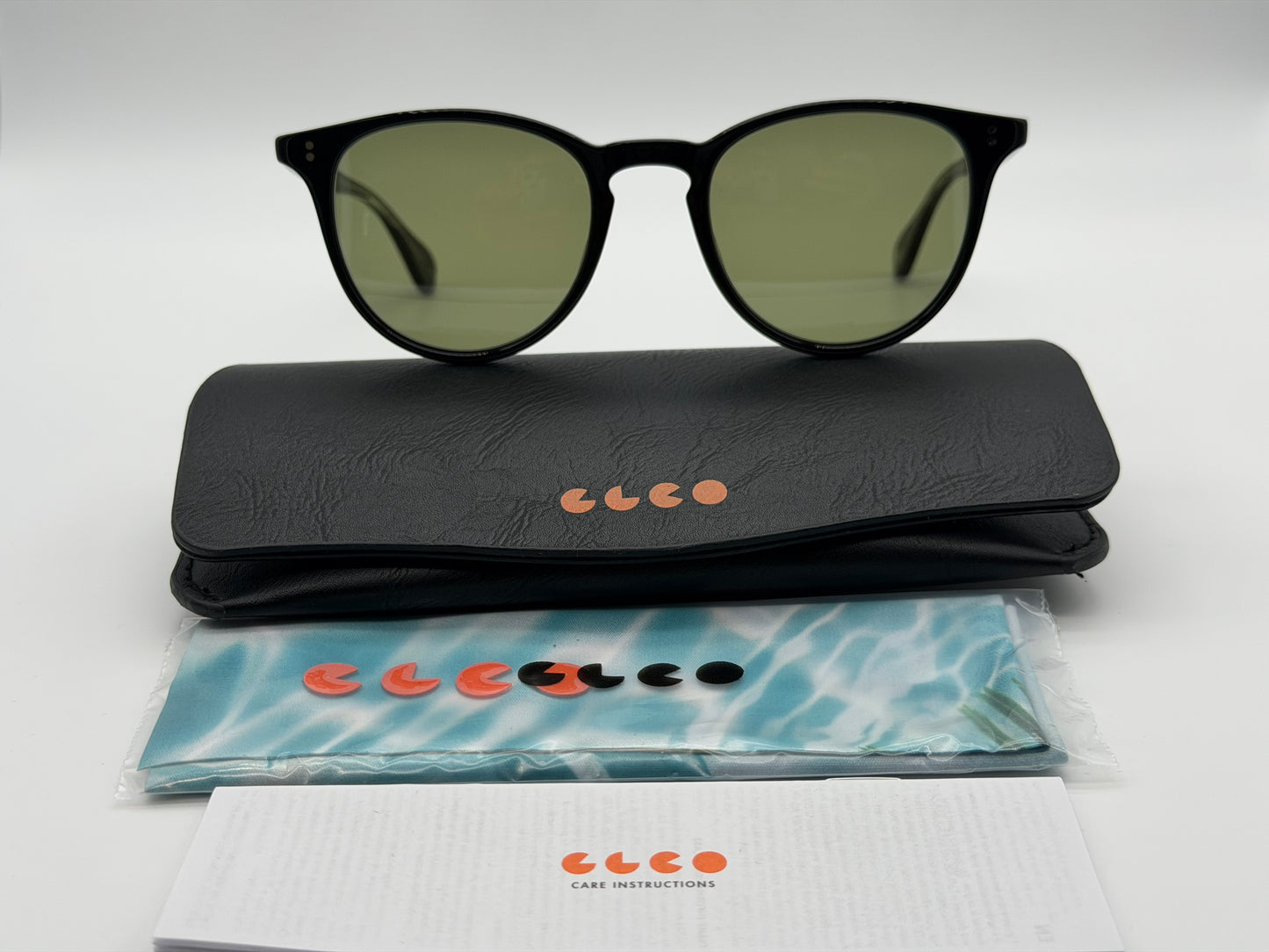 Garrett Leight Manzanita Sun 50mm P3 Black Acetate / Green BKGRN NEW